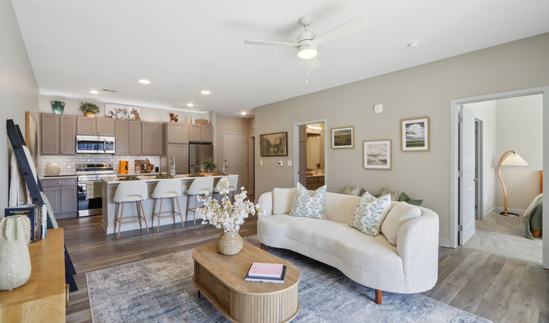 Styled apartment living room